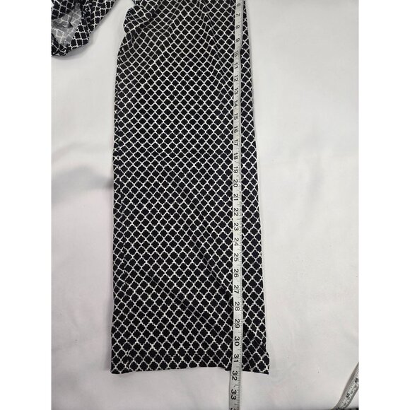 Black &‎ White Geometric Print Womens Pants By AGB XS Y2K Poly Spandex - Picture 5 of 8